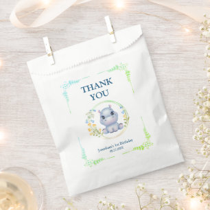 Blume Wreath Niedlich Hippopotamus Geburtstag Viel Geschenktütchen