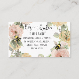 Blume Wreath Oh Babee Bumblebee Diaper Raffle Visitenkarte