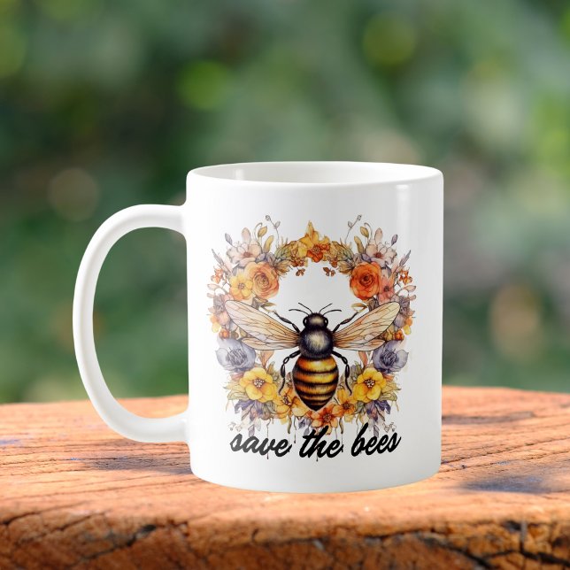 Blume Wreath Rettete die Bienen Kaffeetasse (Von Creator hochgeladen)