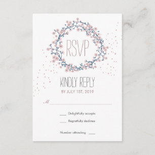 Blume Wreath Wedding RSVP Card