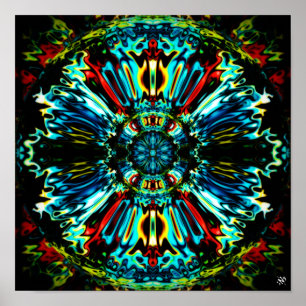 Blume X v2.1 - farbenfrohe Muster pareidolia Poster