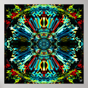Blume X v2 - farbenfrohe Muster pareidolia Poster
