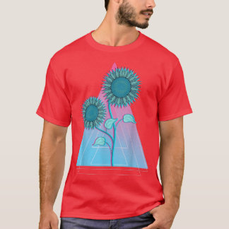 Blume Yellow Garden Synthwave Floral Vaporwave Su T-Shirt