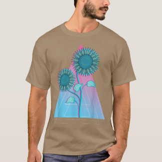 Blume Yellow Garden Synthwave Floral Vaporwave Su T-Shirt