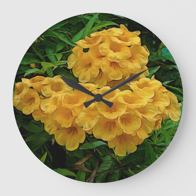 Blume Yellow Tropical Ginger Thomas Große Wanduhr (Vorderseite)