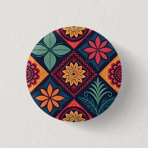 Blume-Zaubermuster Button