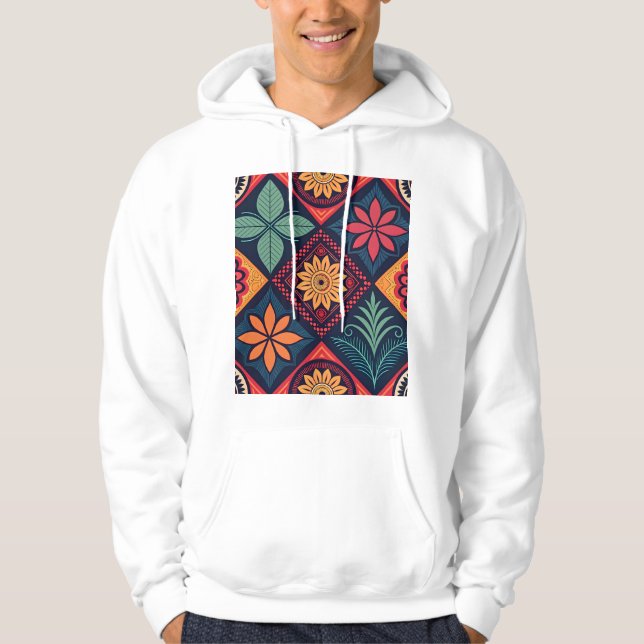 Blume-Zaubermuster Hoodie (Vorderseite)
