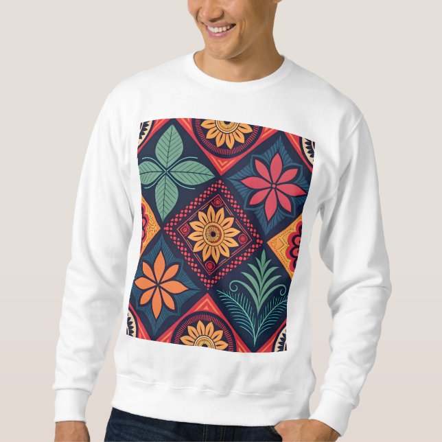 Blume-Zaubermuster Sweatshirt (Vorderseite)