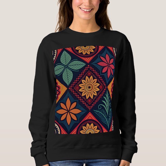 Blume-Zaubermuster Sweatshirt (Vorderseite)