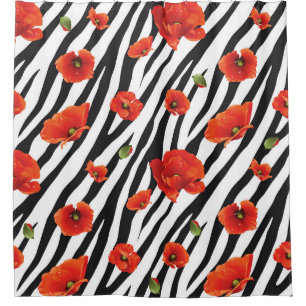 Blume Zebra Duschvorhang