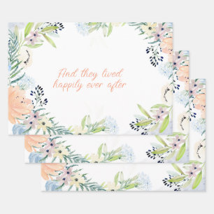 Blume zeichnen Personalisiert Geschenkpapier Set