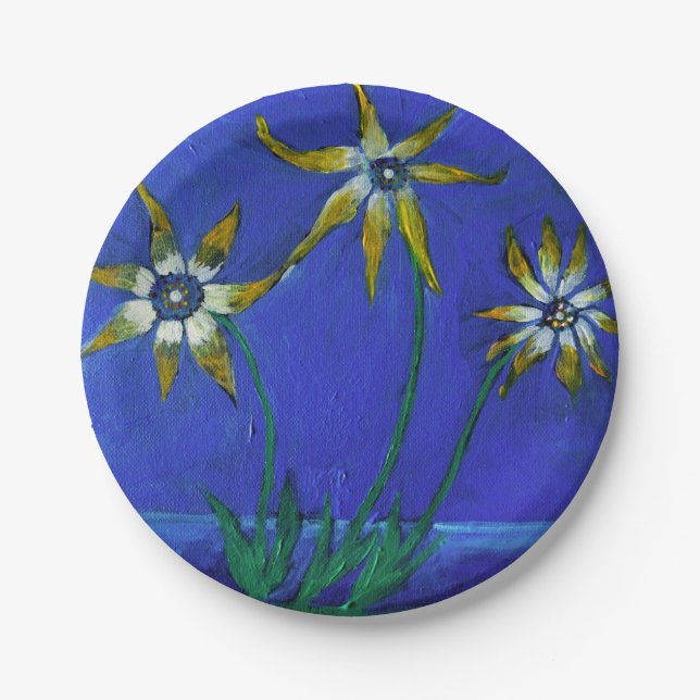 Blume Zeichnen von Blume mit benutzerdefinierten T Pappteller (Vorderseite)