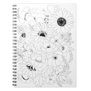 Blume zeichnend Trennlinie 2 Notizblock