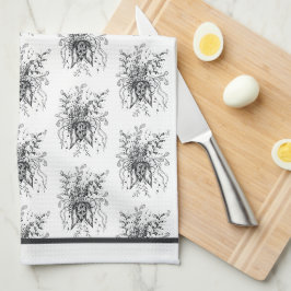 Blume Zen Art, handgezeichnet abstract -   Geschirrtuch