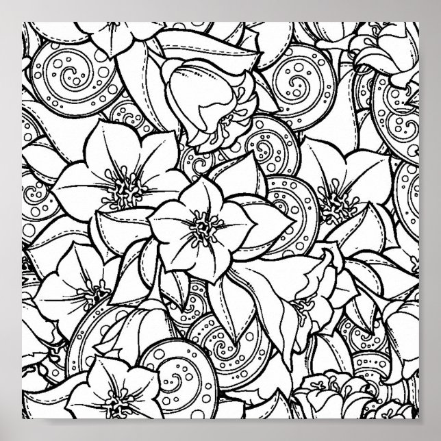 Blume Zendoodle 2 Poster (Vorne)