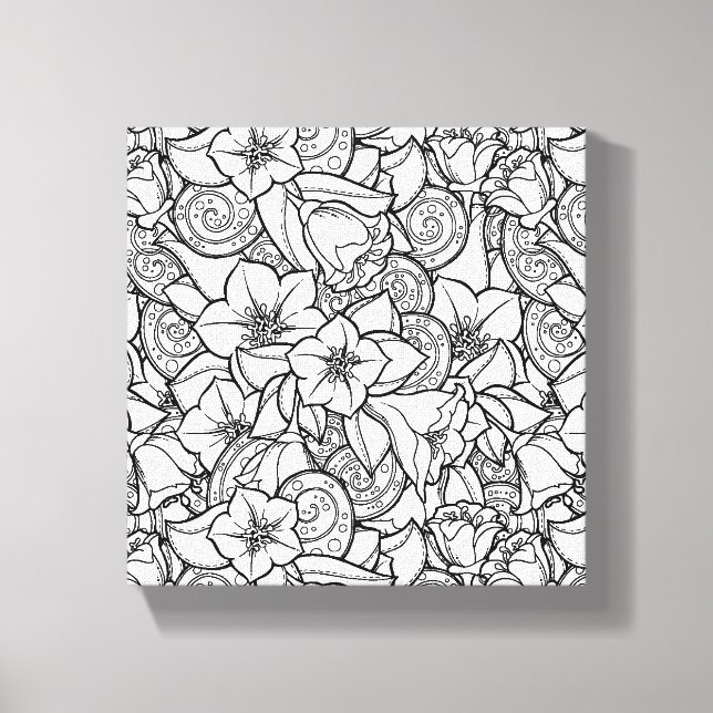 Blume Zendoodle 6 Leinwanddruck (Vorderseite)