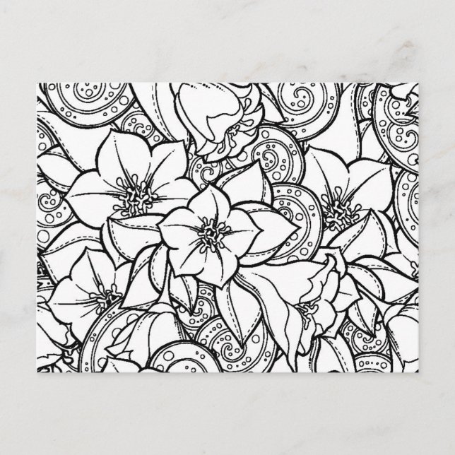Blume Zendoodle Postkarte (Vorderseite)