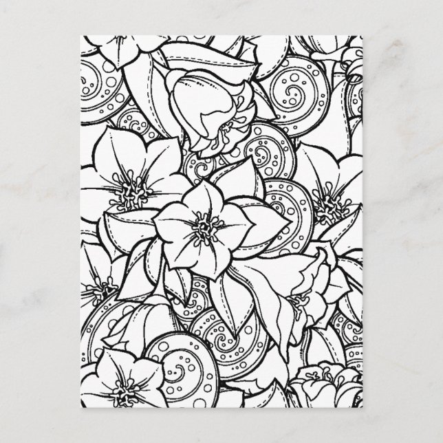 Blume Zendoodle Postkarte (Vorderseite)
