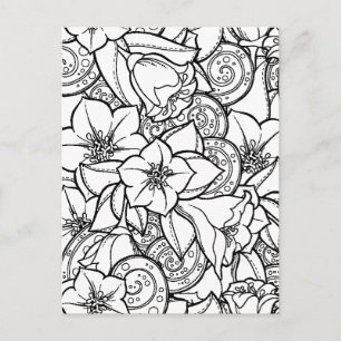 Blume Zendoodle Postkarte