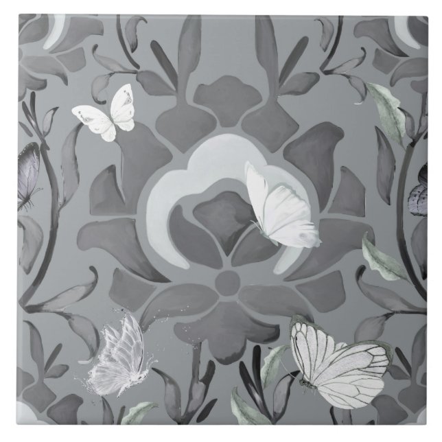 Blume, Zierkacheln, Zisnik, Fliese (Vorderseite)