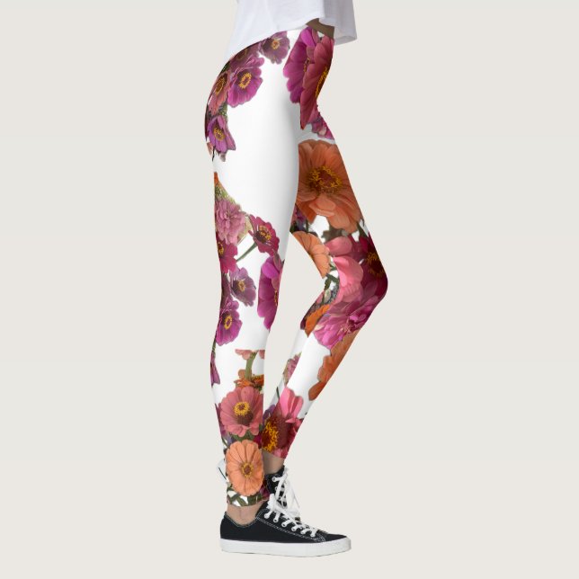Blume Zinnia Bouquet Maureen Girard Leggings (Rechts)