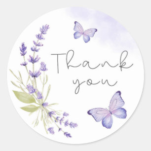 Blume zu Aquarellfarben Vielen Dank Runder Aufkleber