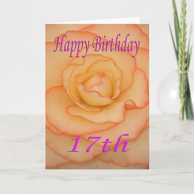 Blume zum 17. Geburtstag Karte (Vorderseite)