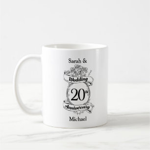 Blume zum 20. Hochzeitstag Kaffeetasse