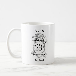 Blume zum 23. Jahrestag der Hochzeit Rose Kaffeetasse