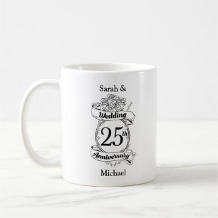 Blume zum 25. Geburtstag der Silbermedaille Rose Kaffeetasse