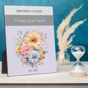 Blume zum 25. Jahrestag des Silver Jubiläums ernen Fotoplatte