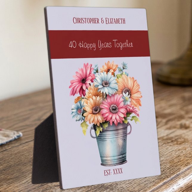 Blume zum 40-jährigen Ruby-Jubiläum ernennen lila Fotoplatte (Von Creator hochgeladen)