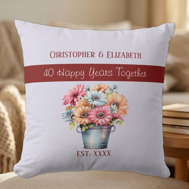 Blume zum 40. Ruby-Jubiläum lila Kissen (Von Creator hochgeladen)