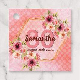 Blume zum 80. Geburtstag Korallengold Danke Geschenkanhänger