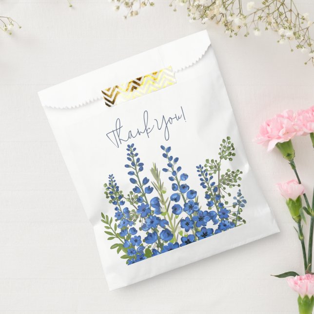 Blume zum blauen Delphinium im Juli Danke Geschenktütchen (Versiegelt)