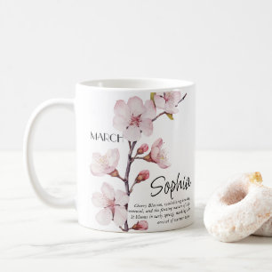 Blume zum Geburtmonat März Personalisiert Kaffeetasse