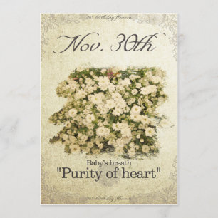 Blume zum Geburtstag am 30. November"Babyatmen" Karte