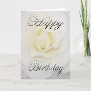 Blume zum Geburtstag in Weiß Karte