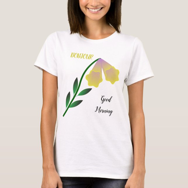 Blume zum gelben Morgen T-Shirt (Vorderseite)