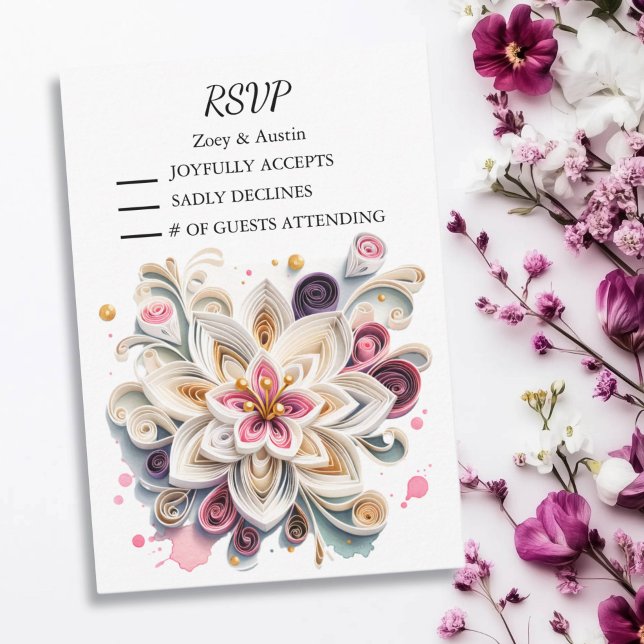 Blume zum Hochzeitsarbeiten von RSVP Einladung (Von Creator hochgeladen)