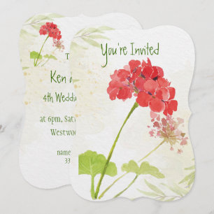 Blume zum Hochzeitstag Geranium Garden Einladung