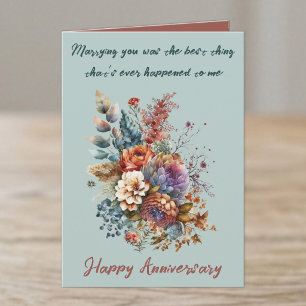 Blume zum Jahrestag der grünen Ehefrau heiraten Karte