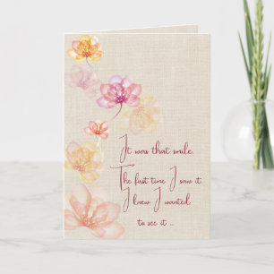 Blume zum Jahrestag in Burlap Karte