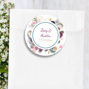 Blume zum Papierabfüllen Elegant Personalisiert Runder Aufkleber