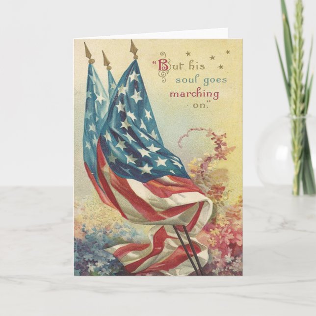 BLUME zum Tag des Gedenkens an die US-Flagge Karte (Vorderseite)
