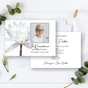 Blume zum Tode Jubiläum der Weißen Wasserlilie Einladung