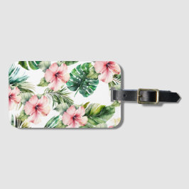 Blume zum tropischen Pink-Hibiskus Gepäckanhänger