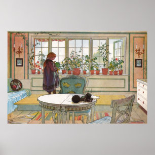 Blume zum Windows, Carl Larsson Poster
