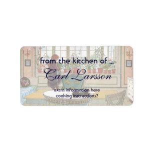 Blume zum Windows von Carl Larsson Adressaufkleber