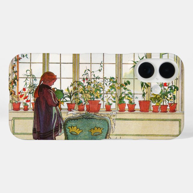 Blume zum Windows von Carl Larsson Case-Mate iPhone Hülle (Rückseite (Horizontal))